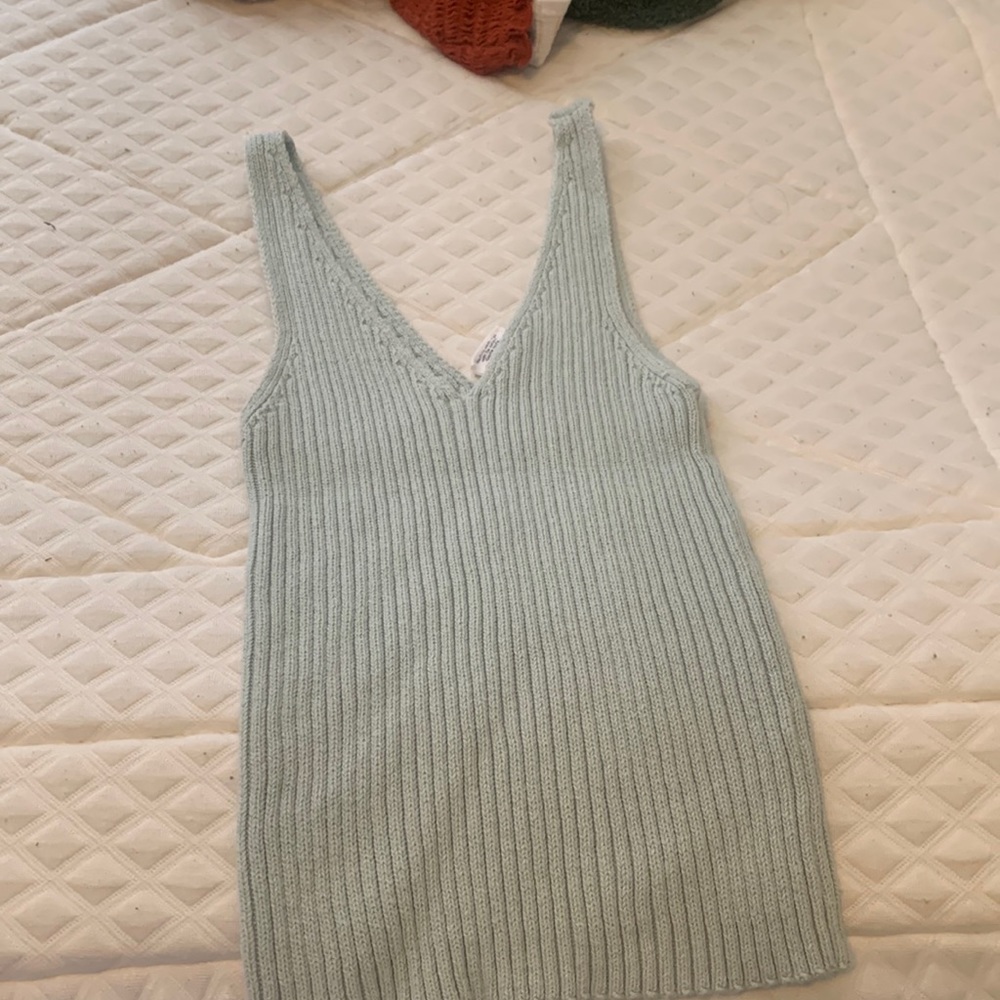 Teal knit tank top from Tilly’s